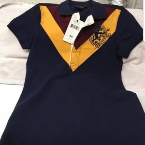 Ralph Lauren Rugby Polo Collar Tee Shirt Navy XS